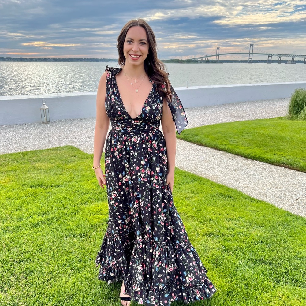 Mac Duggal Black Floral Maxi Dress - Picture 2 of 4